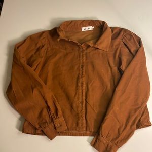 Lacausa Corduroy Cropped Blouse - Small